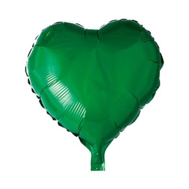 Imagem de BALAO METALIZADO CORACAO C/CANUDO VERDE 18 "