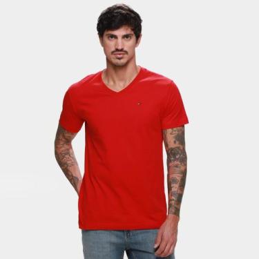 Imagem de Camiseta Tommy Hilfiger Essential Masculina, Vermelho, GG