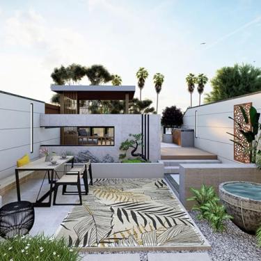 Imagem de Tapete para ambientes externos, 12 x 17 cm, canudo de plástico impermeável, impermeável, tropical, hidrofóbico, não mofado, para deck, anticongelante, resistente a rasgos, tapete têxtil para jardim e