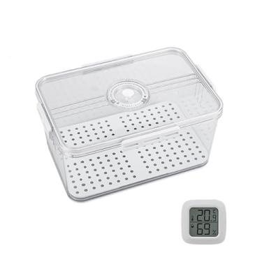 Imagem de Umidor de charuto, caixa de armazenamento de charutos com higrômetro caixa transparente para charutos prateleira de madeira de cedro 30/60/100 charutos (sem charutos) 10