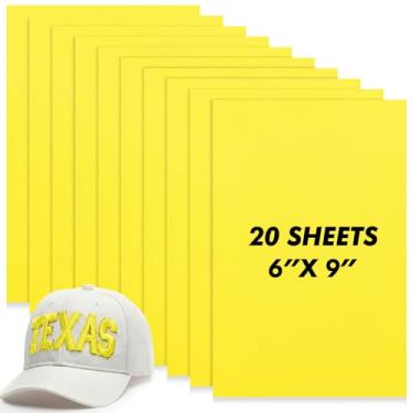 Imagem de Innconee 20 peças de folhas de espuma EVA bordadas de 3 mm para artes e artesanato de bordado 3D, projetos DIY, costura à mão, acolchoados, chapéus, fantasias de cosplay, travesseiros (amarelo, 15 x