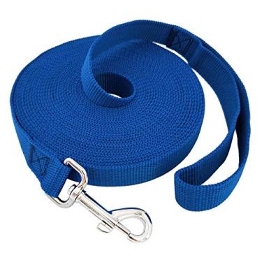 Imagem de TAIDA 20 pés 30 pés 40 pés 127 m Nylon Longo Treinamento Cachorro Coleira para Cães Pequenos Médio Grande, Longa Correia Cão/Puppy Chumbo para Obediência Treinamento de Lembrança, Acampamento ou Quintal, 1 polegada de larguraTaida 30 FOOT azul
