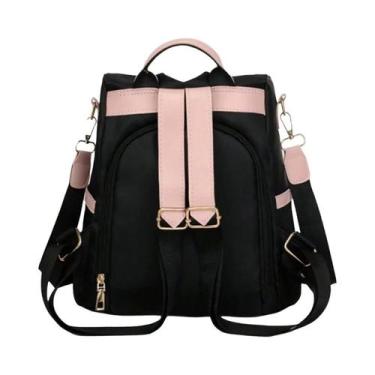 Imagem de Mochila feminina mochila de viagem anti-roubo pano oxford leve e elega