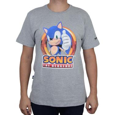 Imagem de Camiseta Masculina Gangster MC Sonic Cinza Mescla - 101622-Masculino