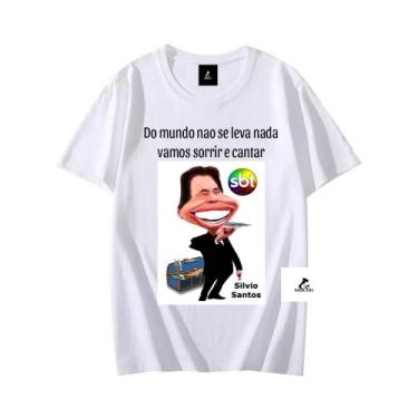 Imagem de Camiseta 100% Algodão Silvio Santos Homenagem Blusa Unissex, Branco, P