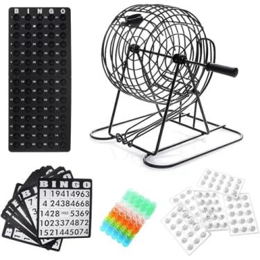 Imagem de Bingo Profissional Completo com Roleta de Metal, Kit com 75 Bolas Numeradas, 18 Cartelas, Marcadores e Suporte – Jogo de Bingo para Festas, Eventos, Família e Grupos