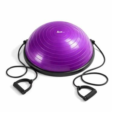 Imagem de Meia bola suíça bosu ball pilates yoga 58cm aluí -, Roxo