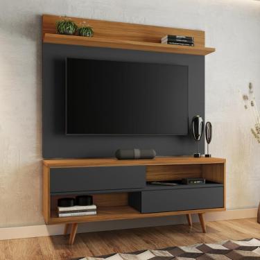 Imagem de Bancada Retrô Com Painel Para Tv De Até 50" Notável Preto