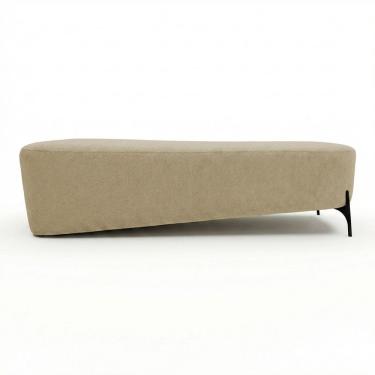 Imagem de Puff Recamier Decorativo Orgânico Lavie 140cm Premium Chenille Bouclê Pérola - Abmaza