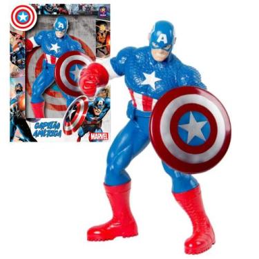 Imagem de Capitão America Boneco Gigante Vingadores Marvel Articulado, Azul