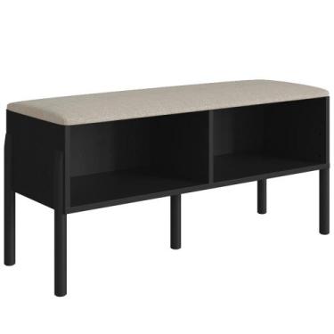 Imagem de Sapateira Banco Oslo Pes em Madeira Nero Artesano, Nero