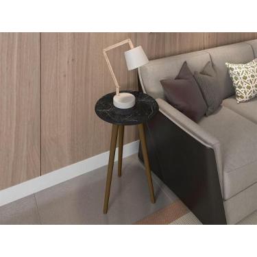 Imagem de Mesa Lateral de Canto Sala Estar Pes Madeira - Móveis Bechara, Nero