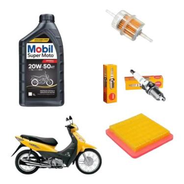 Imagem de Kit Revisão Óleo Filtros Vela Honda Biz 125 Até 2008 - NGK