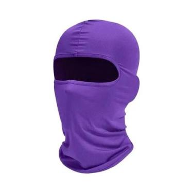 Imagem de Máscara De Esqui Masculina De Rosto Inteiro Preta Balaclava Com Cobert