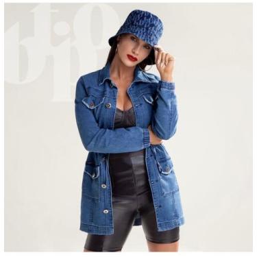 Imagem de Jaqueta Jeans Feminina Parka - Biotipo , Altura 78 cm e Largura 52 cm