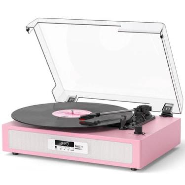Imagem de Toca-discos VICTRESS Rosa Bluetooth 3 Velocidades Gravação USB