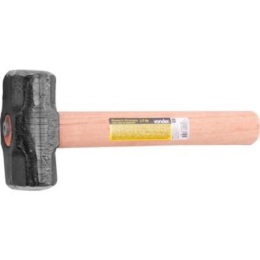 Imagem de Marreta Oitavada para Demolicao Aco Forjado Cabo Madeira Envernizado Bivolt Vonder 1,5kg