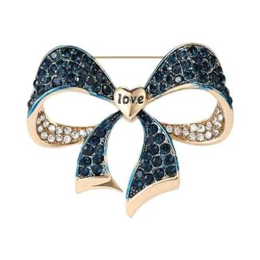 Imagem de Broche De Laço Com Pérolas E Strass Para Mulheres, Acessório De Joias 