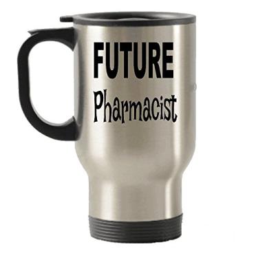 Imagem de Presentes futuros farmacêuticos – Caneca de viagem farmacêutica para futuro – Copos isolados – Ideias de presente para mulheres ou homens farmacêuticos – Presentes para um presente de formatura ou ensino médio – Mordaça de Natal