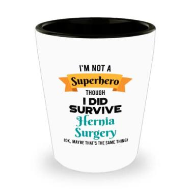 Imagem de Copo de shot para sobrevivente de cirurgia hérnia - Presentes para sobreviventes de cirurgia de hérnia - Vidro de tiro de cerâmica engraçado
