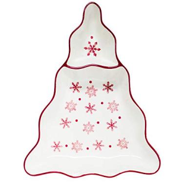 Imagem de Prato de árvore Euro Ceramica Winterfest Chip and Dip