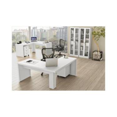 Imagem de Ambiente Para Home Office 06 Peças Branco  Tecno Mobili