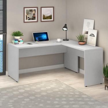 Imagem de Mesa Em L Escrivaninha Home Office 150cm Cinza - Web Office