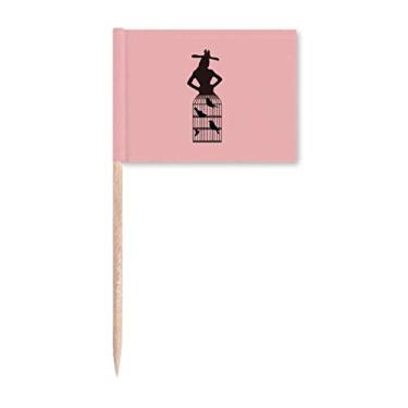 Imagem de Chapéu feminino em pose Art Deco presente moda palito de dente bandeira marcador decoração de festa