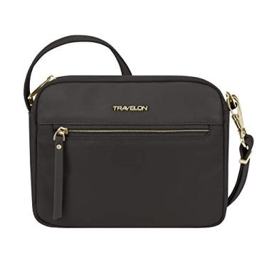 Imagem de Travelon Bolsa transversal pequena antifurto Addison, Preto, One Size, Viagem: Addison - Antifurto - Bolsa tiracolo pequena