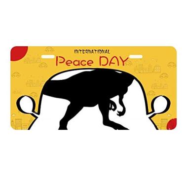 Imagem de DIYthinker Placa de carro de extinção miniatura Dinosaur Bones Placa de carro Decoração Dia da Paz