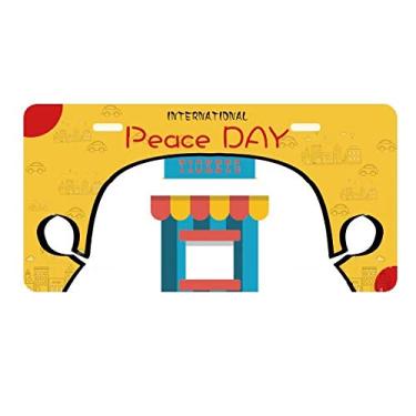 Imagem de DIYthinker Placa de carro com ilustração de bilhetes de parques incríveis e divertidos para decoração de carro Dia da Paz