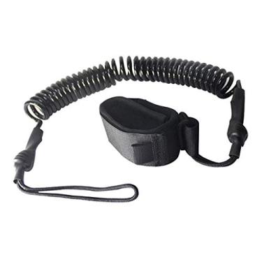 Imagem de lahomia Sups Leash Coiled 3,8 m, durável, 5 mm, punho acolchoado confortável de neoprene, suporte para prancha de surfe, cordão flexível