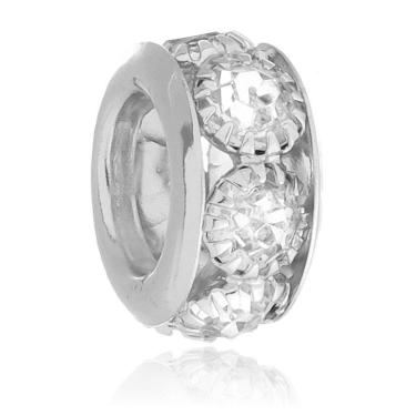 Imagem de Berloque Separador Strass Com Strass Cristal Pandora Banhado a Prata 925 - Premium