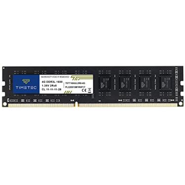 Imagem de Timetec 4 GB DDR3L / DDR3 1600MHz PC3L-12800 / PC3-12800 Non-ECC Unbuffered 1,35V / 1,5V CL11 2Rx8 Dual Rank 240 Pin UDIMM Desktop PC Memory RAM Upgrade (4GB)