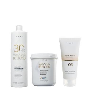 Imagem de BRAÉ Wanna Be Blond 9% Água Oxigenada 30 Volumes 900ml Pó Descolorante 500g e Plex Efect Passo 3 100ml