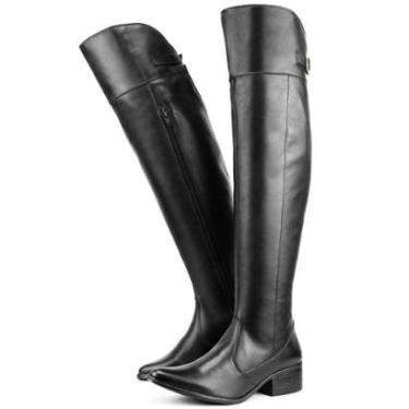 Imagem de Bota Calto Alto Over The Knee Acima Do Joelho Couro Legitimo-Feminino