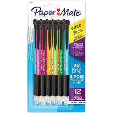 Imagem de Paper Mate® Write Bros. Lapiseira clássica, 2 grafite, 0,7 mm, preto, pacote com 12 lápis