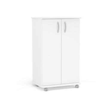 Imagem de Armário Multiuso Limeira 2 Portas E 4 Prateleiras Politorno Branco Branco
