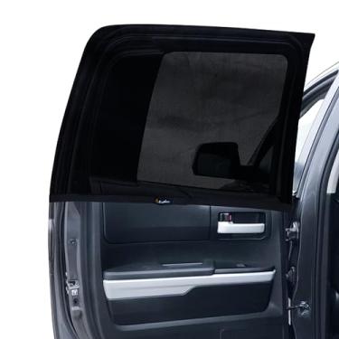 Imagem de EcoNour Pacote com 2 telas de janela de carro compatíveis com Toyota Tundra | Protetor solar com 100% de proteção UV e mosquito | Capas de janela traseira de bebê de malha respirável para privacidade