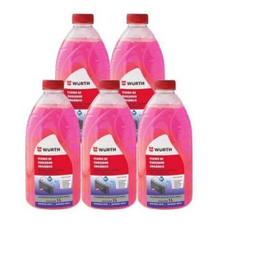 Imagem de Kit 5 Fluido De Radiador Wurth P/ Todos Os Tipos De Veiculos, Rosa