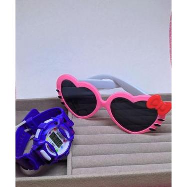 Imagem de Kit Relógio Infantil Digital Sports Menina Colorido + Óculos de Sol Ga