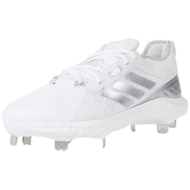 Imagem de adidas Tênis de beisebol feminino Fv9038, Calçado branco/prata metálico/cinza um, 5.5