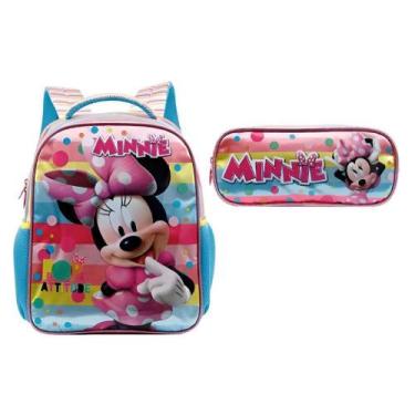 Imagem de Kit Mochila De Costas Minnie Pop Of Atitude G +Estojo Duplo - Xeryus