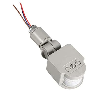 Imagem de LED Externo Infravermelho de 180 Graus PIR Sensor de Movimento Detector Interruptor de Luz de Parede Cinza para Monitoramento de Segurança