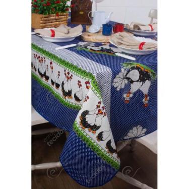 Imagem de Toalha de Mesa em Gorgurinho Galinha Azul, 1,50 x 3,20