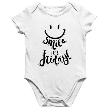 Imagem de Body Bebê Algodão Smile, It's Friday! - Foca na Moda, Branco, P