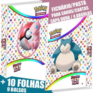 Imagem de Pasta Fichário Álbum Pokémon Escarlate e Violeta 151 Mew Snorlax capa 