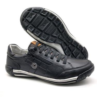Imagem de Sapatos Casual Zíper e Elástico Palmilha Ortopédica 148/02 Preto - BMB