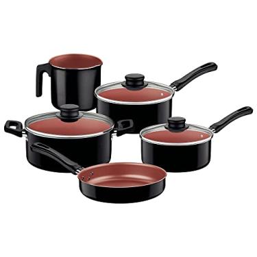 Imagem de Tramontina JOGO DE PANELAS 5 PCS CARIBE PRETO - SORTIDOS DE ALUMINIO COM REV ANTIADERENTE E POLIESTER