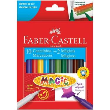 Imagem de Canetinha Hidrográfica Magic 10 Cores + 2 Magic Efeito Degradê Faber-C